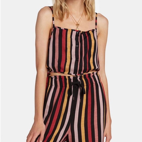 Volcom Lotsa Likes Matching Set w/ Pants & Cropped Top - Picture 3 of 11